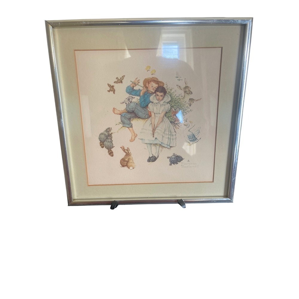 Norman‎ Rockwell Framed Print The Piper Boy and Girl with Animals